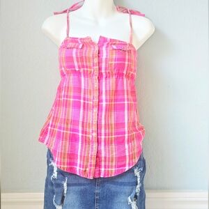 Chillipop | Chic Pink Plaid Camisole Top